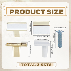 Rectangle Alloy Drawer Cabinet Door Knob Pull Handles&nbsp;STAS-WH0072-148