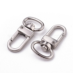 合金回転式ナスカン  スイベルスナップフック  プラチナ  34x17.5x6.5mm  穴：13.5x4.5mm&nbsp;PALLOY-WH0070-28P