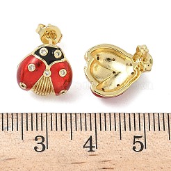 Brass Brass Micro Pave Cubic Zirconia Stud Earrings&nbsp;EJEW-F383-04G