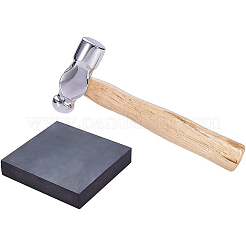 DIYアクセサリーツールセット  鉄ハンマーとゴムブロック付き  ブラック  155mm&nbsp;DIY-BC0010-58
