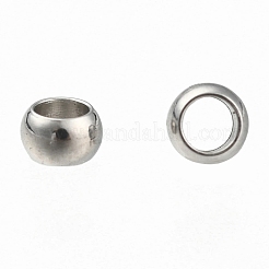 変色しにくい304ステンレススチールスペーサービーズ  ロンデル  ステンレス鋼色  2.5x1.5mm  穴：1.4mm&nbsp;STAS-R065-31