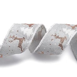 Christmas Theme Wired Linen Ribbon&nbsp;OCOR-G013-01C