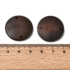 天然木のリンクコネクタチャーム  染め  ディスク  コーヒー  25.5x4mm  穴：1.6mm&nbsp;WOOD-A026-12