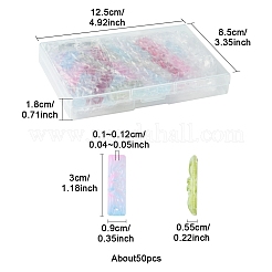 ベーキングペイントガラスペンダント50個  長方形  ミックスカラー  30x9x5.5mm  穴：1mm  50個/セット&nbsp;GLAA-FS0001-91