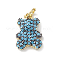 Rack Plating Brass Micro Pave Cubic Zirconia Charms&nbsp;KK-H443-06G