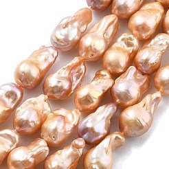 Natural Nucleated Pearl Beads Strands&nbsp;PEAR-B004-15C-04E