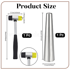 ステンレススチール製ラウンドブレスレットマンドレル1個  スチールハンマー1個付き  ステンレス鋼色  300x73mm&nbsp;TOOL-UN0001-76
