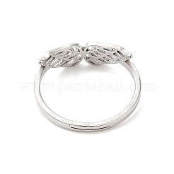Non-Tarnish 304 Stainless Steel Hollow Wings Adjustable Ring for Women&nbsp;RJEW-L107-033P