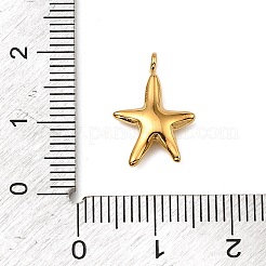304ステンレスペンダント  カドミウムフリー＆鉛フリー  ゴールド  ヒトデ  15.5x11x3mm  穴：1.6mm&nbsp;STAS-I356-01G-02