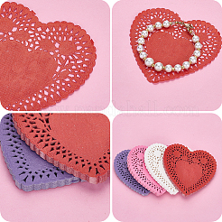 400Pcs 4 Colors Heart Lace Greaseproof Wrapping Paper&nbsp;FIND-SP0005-47
