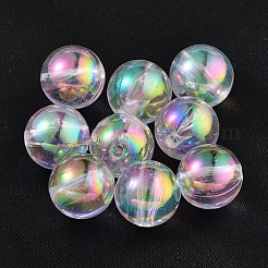 環境に優しい透明アクリルビーズ  ラウンド  ABカラー  クリアAB  8mm  穴：1.5mm&nbsp;X-PL734-2
