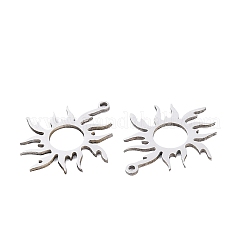 304ステンレスペンダント  太陽光線チャーム  ステンレス鋼色  28x24x1.5mm  穴：1.5mm&nbsp;LS-STAS-N132-01P