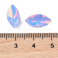 ガラスカボション  多面カット  馬の目  藤紫色  15x7x3.5mm  42個/セット&nbsp;GLAA-N0028-09B
