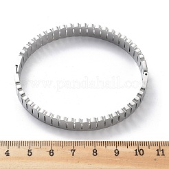 女性用304ステンレススチールヒンジ付きバングル  ステンレス鋼色  内径：2x2-3/8インチ（5x6cm）&nbsp;BJEW-A011-18P