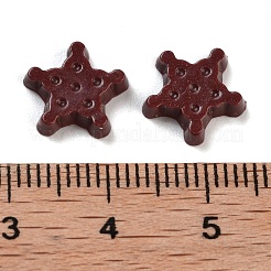 蓄光樹脂模造チョコレートデコデンカボション  暗闇で光る  ココナッツブラウン  スター  10x10.5x2.5mm&nbsp;RESI-K036-28C-02