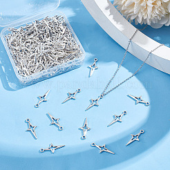 チベット風アロイペンダント200個  スター  アンティークシルバー  23x10x2mm  穴：2mm&nbsp;FIND-AR0004-35