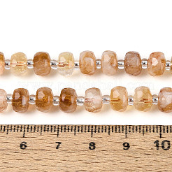 加熱された天然シトリンビーズ連売り  シードビーズで  多面カット  ロンデル  7~8.5x5~7mm  穴：1mm  約44~56個/連  14.96~15.55インチ（38~39.5cm）&nbsp;G-T144-A01-11