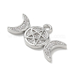 Brass Micro Pave Clear Cubic Zirconia Pendants&nbsp;KK-A300-10B-P