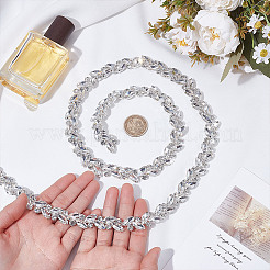 1 Yard Brass Glass Link Chains&nbsp;AJEW-AR0002-74