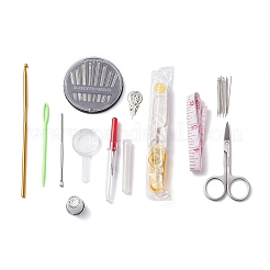 縫製・編みツールキット  ボタン＆ピン＆はさみ＆ペンシル＆ミシン糸＆編み物ネドル＆かぎ針編みフック＆布針クッション付きミシン用品  ミックスカラー  148x5x4.5mm&nbsp;TOOL-XCP0001-47