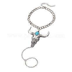 Alloy and Synthetic Turquoise Ring Bracelets for Women&nbsp;FS-WG192DC-02