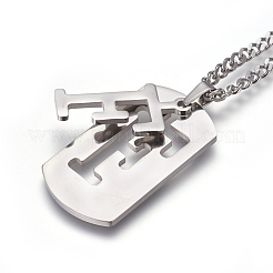 Non-Tarnish 304 Stainless Steel Split Initial Pendant Necklaces&nbsp;NJEW-L152-03F