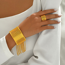 Elegant Middle Eastern Alloy Hollow C-shaped Bangles & Rings Set for Women&nbsp;XE1644