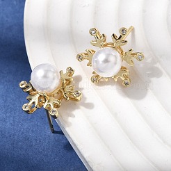 Brass Micro Pave Cubic Zirconia Stud Earring&nbsp;EJEW-H180-08G