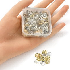 300Pcs 3 Colors Flower Iron Bead Caps&nbsp;IFIN-YW0001-81