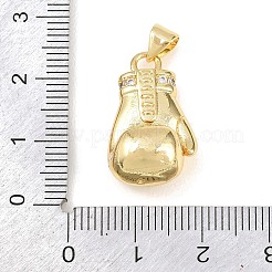真鍮製マイクロパヴェキュービックジルコニアペンダント  ボクシンググローブチャーム  ゴールドカラー  23x14x10mm  穴：5x3mm&nbsp;LS-KK-Z145-06G-02