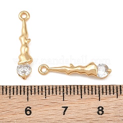 Brass Micro Pave Clear Cubic Zirconia Pendants&nbsp;CU-CBA804C-18G