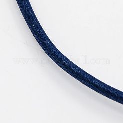シルクコードネックレス作り  真鍮製のロブスター留め金付き  プラチナ  プルシアンブルー  17インチ〜18インチ&nbsp;NFS005-08