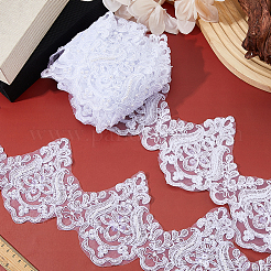 5Yards Polyester with Plastic Pearl Round Bead/Sequins Ribbon&nbsp;OCOR-HS0001-20A