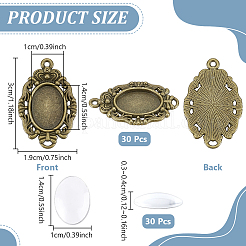30Pcs Tibetan Style Alloy Pendant Cabochon Settings&nbsp;DIY-UN0008-63AB