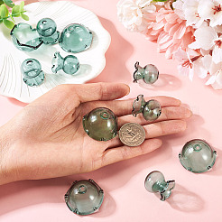 6 Sets Transparent Glass Bead Caps&nbsp;GLAA-BY0001-07C