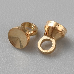 真鍮ビーズキャップペンダントベイル  グローブガラスバブルカバーペンダント用  ゴールドカラー  3.5x3mm  穴：1mm&nbsp;KK-WH0045-83A-G