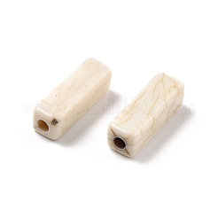 クラックオペークアクリルビーズ  模造ターコイズ  長方形  湯通しアーモンド  13x4x4mm  穴：1.6mm&nbsp;OACR-Z026-11