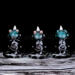 3Pcs 3 Styles Ceramic Decorations Lotus Frog Flowback Incense Stove Ceramic Incense Stove Decorations Gift&nbsp;JX846A