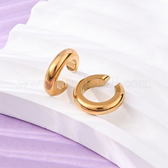 C字型304ステンレススチールカフイヤリング  女性用ノンピアスイヤリング  18KGP本金メッキ  13.5x3mm&nbsp;EJEW-A131-04C-G