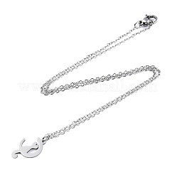 Non-Tarnish 201 Stainless Steel Kitten Pendant Necklaces&nbsp;LS-NJEW-S105-JN588-40-1