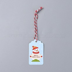 クリスマステーマ紙タグ  コットンロープ＆ヘンプロープ付き  ギフトタグはラベルを掛けます  クリスマスに飾る  ミックスカラー  パペサイザー：20.5x14cm&nbsp;X1-CDIS-H003-03