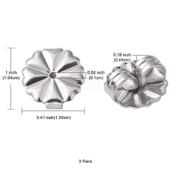 304ステンレス鋼摩擦イヤーナット  花  ステンレス鋼色  10x10.5x4.5mm  穴：1mm&nbsp;STAS-YW0001-69P