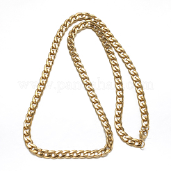 304 Stainless Steel Cuban Link Chain Necklaces and Bracelets Jewelry Sets&nbsp;SJEW-O065-B-04G