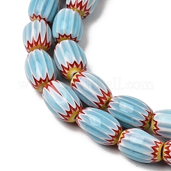Handmade Millefiori Glass Oval Beads Strands&nbsp;LK-Z001-02A-04