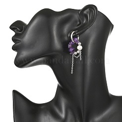 Natural Amethyst Chips Drop Earrings&nbsp;EJEW-TA00817-02