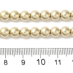 電気めっき合成非磁性ヘマタイト ビーズ 連売り  ラウンド  黄金メッキ  6mm  穴：1.1mm  約66個/連  15.16''（38.5センチメートル）&nbsp;G-I364-C03-G