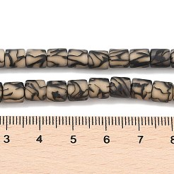 手作りのポリマー粘土ビーズ連  コラム  ブラック  6~7.5x5.5~7mm  穴：1.7~2.3mm  約54~65個/連  15.83~16.69''（40.2~42.4センチメートル）&nbsp;CLAY-Z002-01A