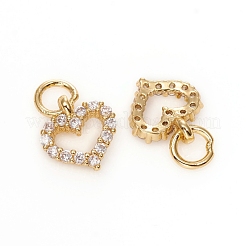 Electroplated Brass Micro Pave Cubic Zirconia Charms&nbsp;ZIRC-G167-03G