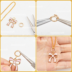 20Pcs 2 Colors Brass Locking Jump Rings&nbsp;KK-BBC0023-07C