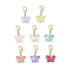 Transparent Glass Butterfly Pendant Decorations&nbsp;HJEW-JM04018-02